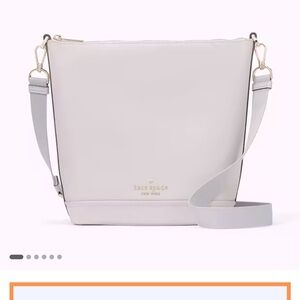 Kate Spade Duffle bag size 12”x12”x6”. Gray. Not leather. NWOT.